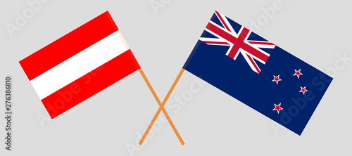 Crossed New Zealand and Austrian flags