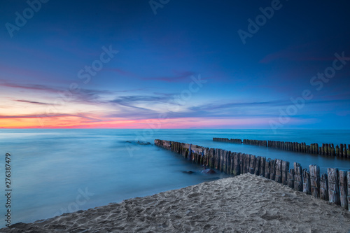 Landscape of sea shore - long exposure photo of shoreline © szczepank