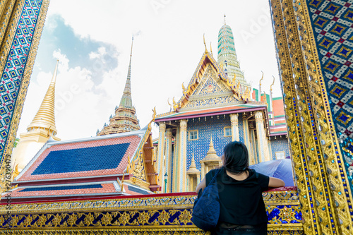 Foto BANGKOK, THAILAND - JANUARY 19, 2016: Wat Phra Kaew in Bangkok, Thailand