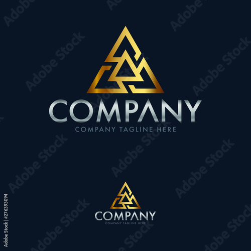 Creative Letter A and Triangle Logo Template