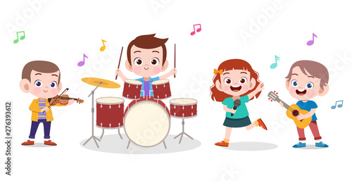 happy kid sing music