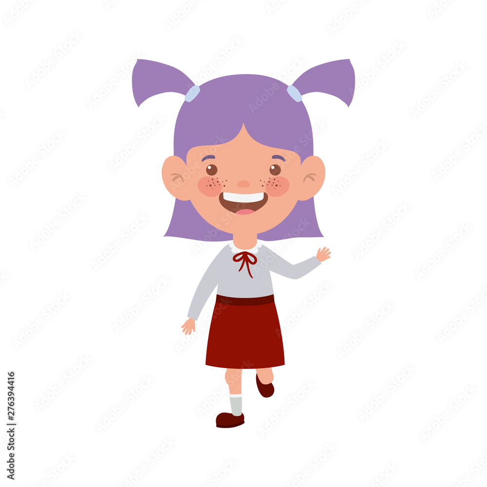 student girl standing smiling on white background student girl standing smiling on white background