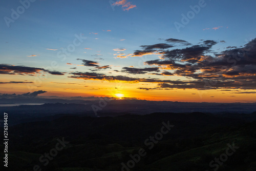 Sunset Mountain view  Guanacaste  Costa Rica.
