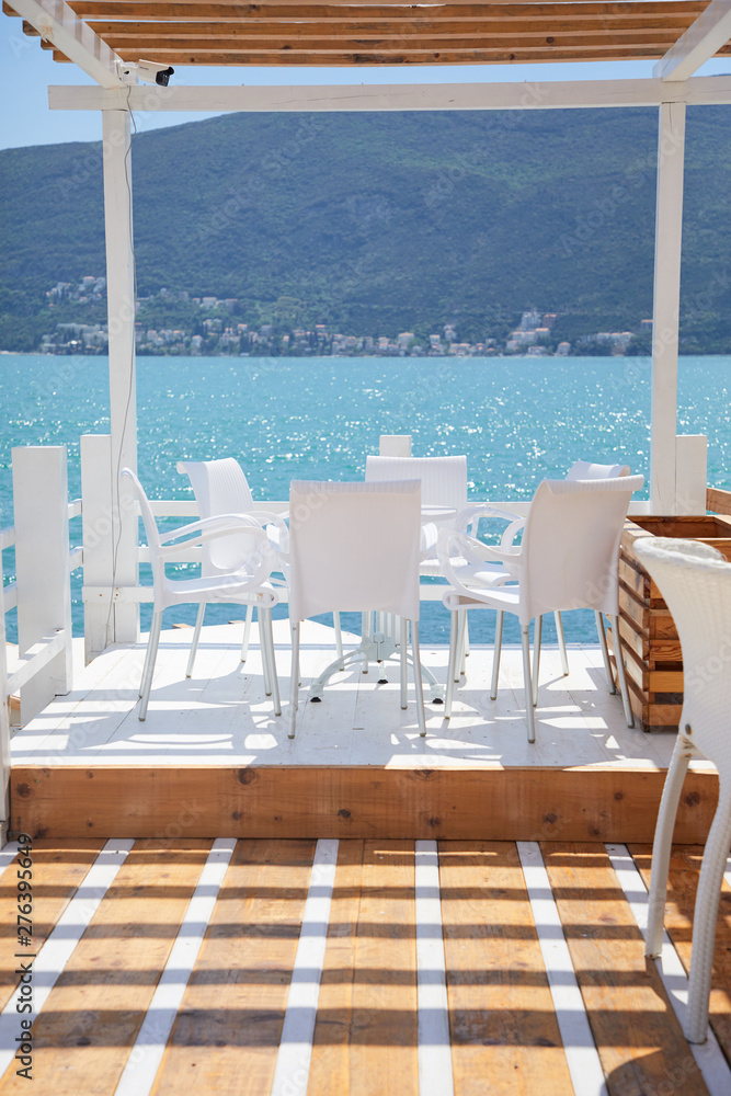 luxury restaurant terrace near sea