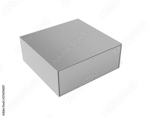 Gray closed box. 3d rendering illustration