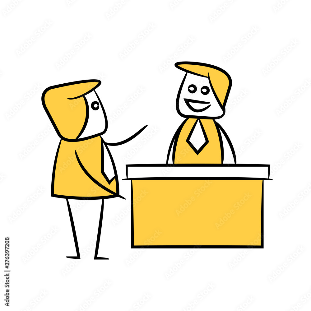 businessman receptionist yellow doodle design businessman receptionist yellow doodle design