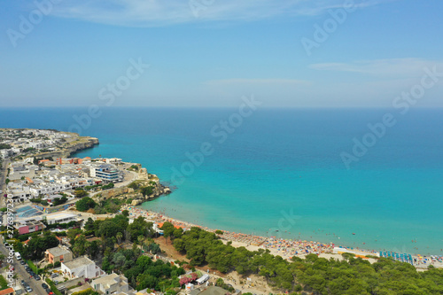 Torre Dell'Orso, Lecce, Puglia, Italy. Aerial view of the city, beach and the sea