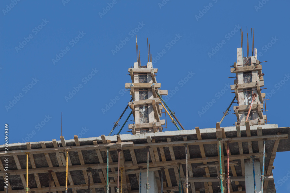 Construction of a new district. High rise building under construction