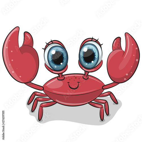 Cartoon Crab isolated on a white background