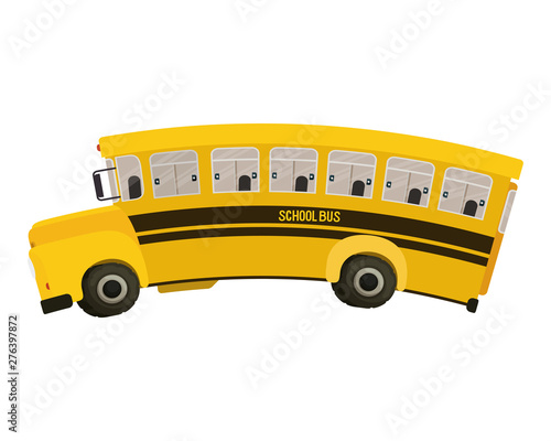 school bus color yellow isolated icon