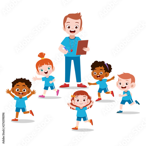 teacher and student in class illustration