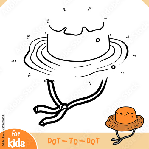 Numbers game, education dot to dot game, Bucket fisherman hat