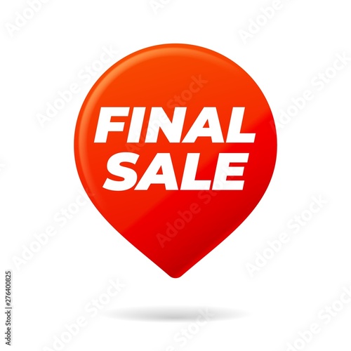 Red Pin on white background, final sale