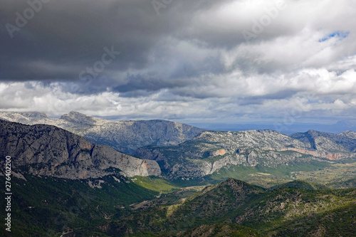 Sardinien Supramonte Blick übers Gebirge