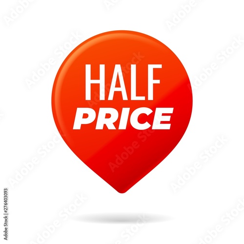 Free Download Red Pin on white background, half price - GFXLoad
