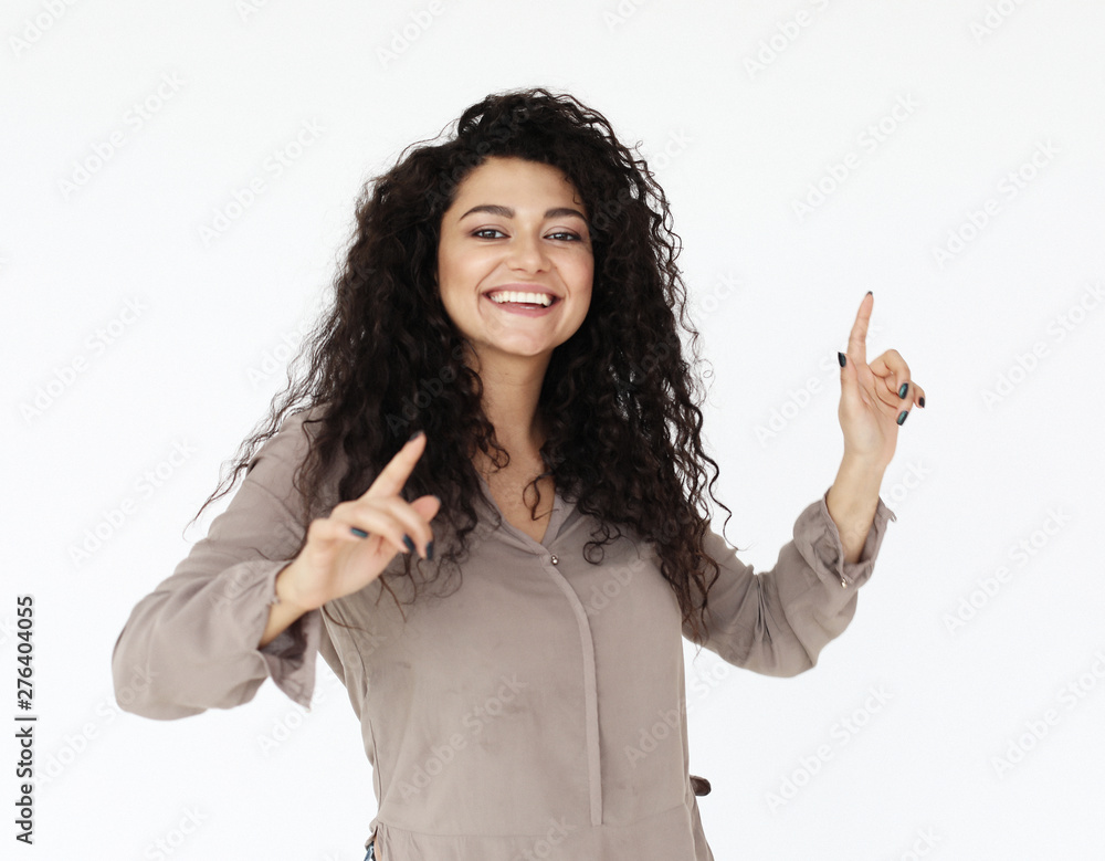 lifestyle, emotion and people concept - young smiling african woman wearing casual over white background lifestyle, emotion and people concept - young smiling african woman wearing casual over white background
