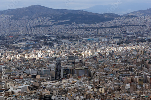 Panorama of city of Athens from Lycabettus hill, Greece