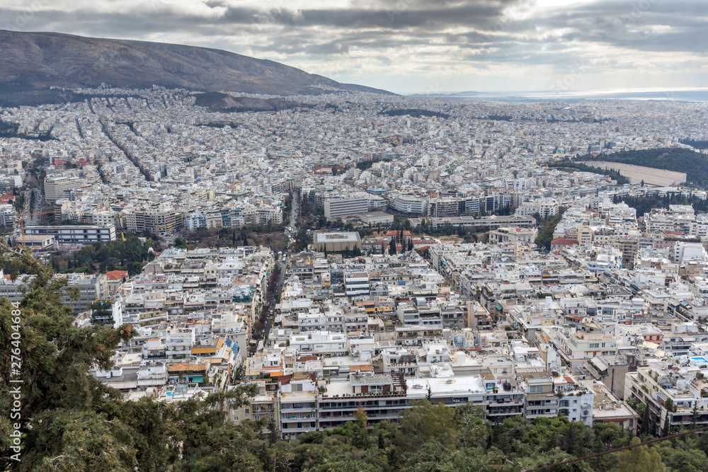 Panorama of city of Athens from Lycabettus hill, Greece Panorama of city of Athens from Lycabettus hill, Greece