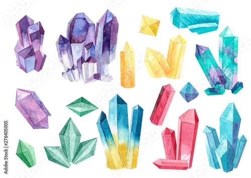crystal set of watercolors, jewelry, jeweler, jeweler profession, crystal for printing, for cards and print prints on clothes photo