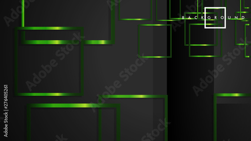 Vector Modern Abstract Squares Backgrounds . with a black and green metal color gradient. eps 10 template