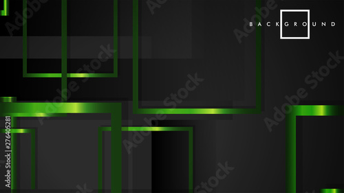 Vector Modern Abstract Squares Backgrounds . with a black and green metal color gradient. eps 10 template