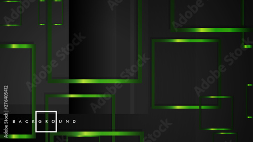 Vector Modern Abstract Squares Backgrounds . with a black and green metal color gradient. eps 10 template