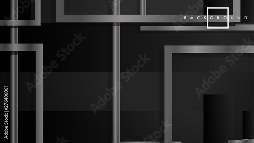 Abstract metal vector background with luxurious shiny grey square