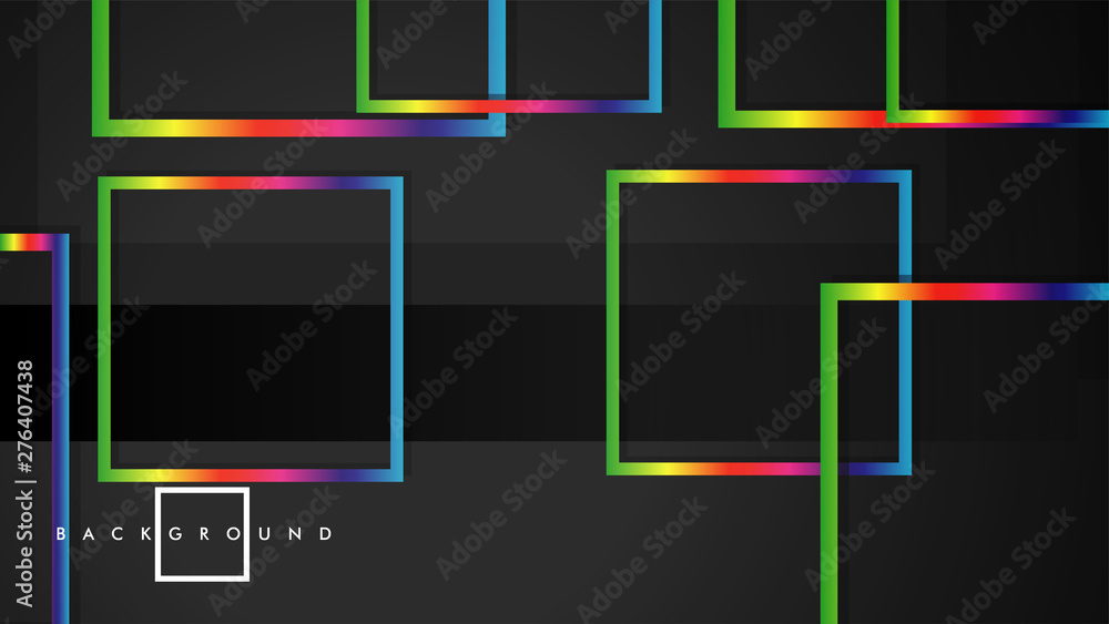 Vector Modern Abstract Squares Backgrounds . with a black and rainbow color gradient. eps 10 template Vector Modern Abstract Squares Backgrounds . with a black and rainbow color gradient. eps 10 template