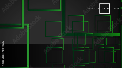 Vector Modern Abstract Squares Backgrounds . with a black green gradient. eps 10 template