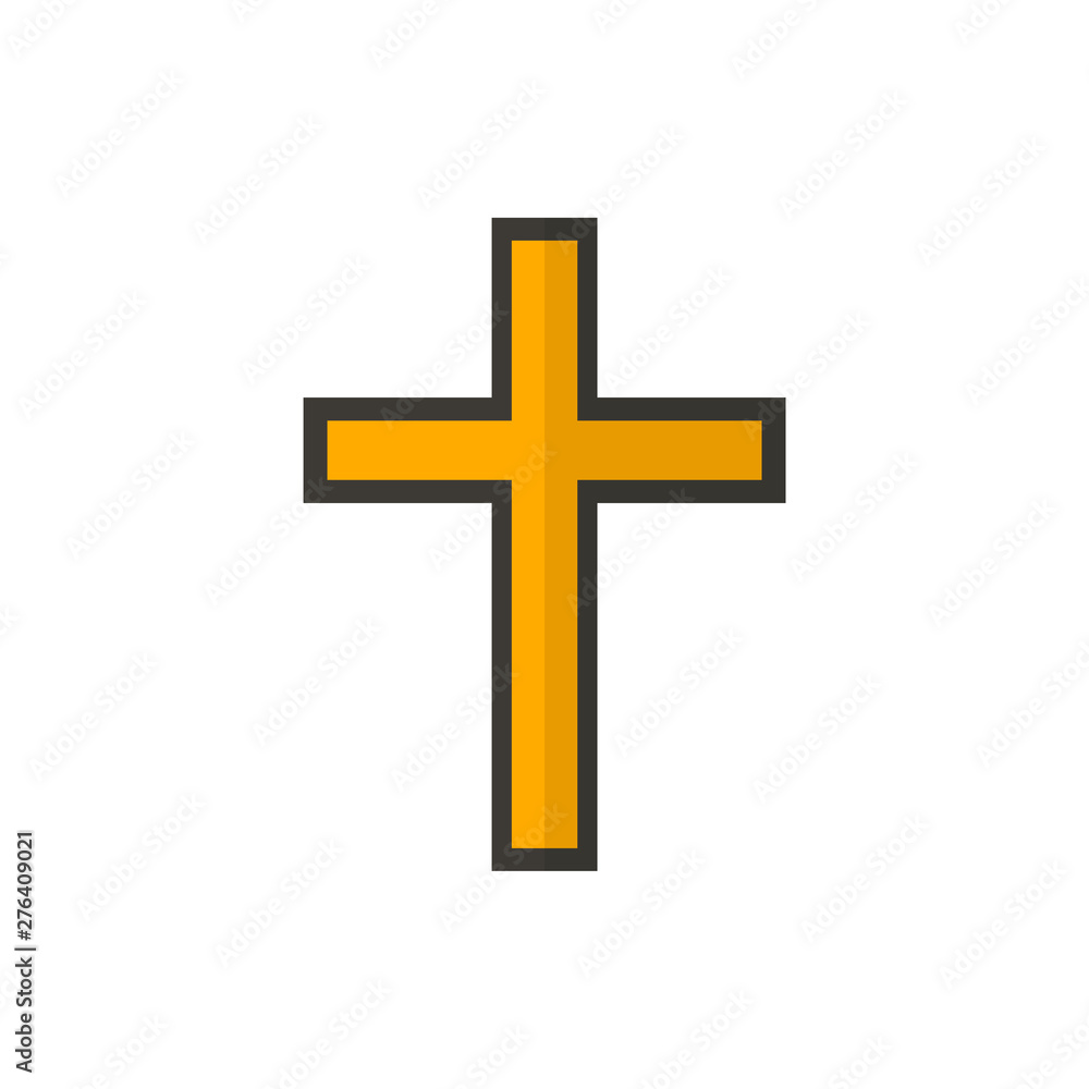 church cross flat vector icon