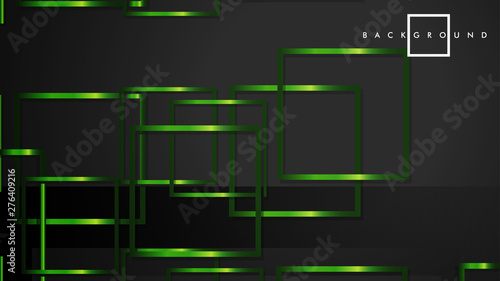 Vector Modern Abstract Squares Backgrounds . with a black and green metal color gradient. eps 10 template
