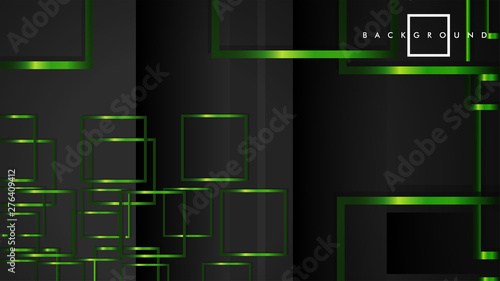 Vector Modern Abstract Squares Backgrounds . with a black and green metal color gradient. eps 10 template