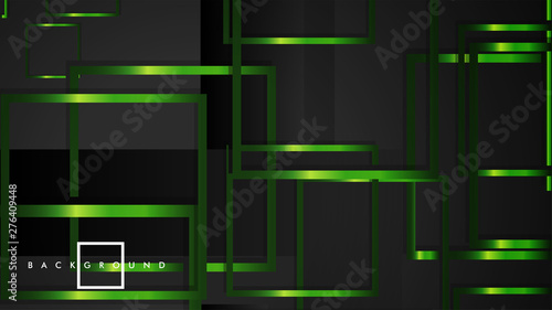 Vector Modern Abstract Squares Backgrounds . with a black and green metal color gradient. eps 10 template