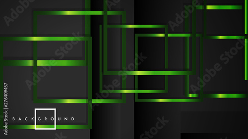 Vector Modern Abstract Squares Backgrounds . with a black and green metal color gradient. eps 10 template