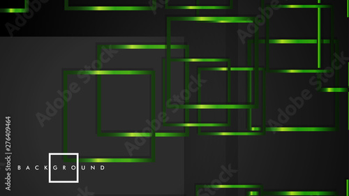 Vector Modern Abstract Squares Backgrounds . with a black and green metal color gradient. eps 10 template