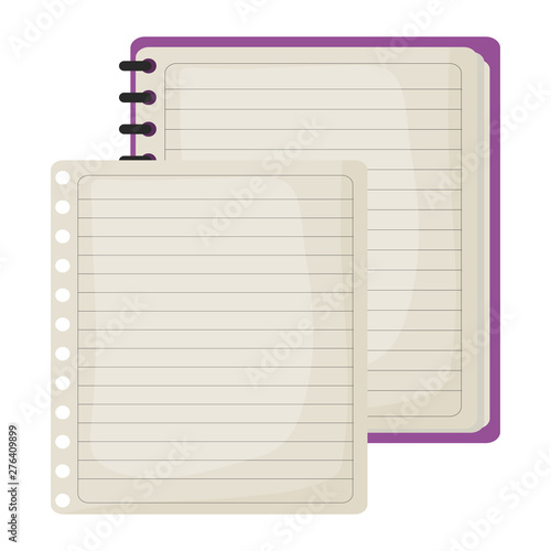 notebook school supply with sheet