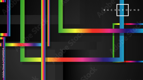 Vector Modern Abstract Squares Backgrounds . with a black and rainbow color gradient. eps 10 template