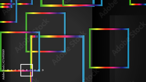 Vector Modern Abstract Squares Backgrounds . with a black and rainbow color gradient. eps 10 template