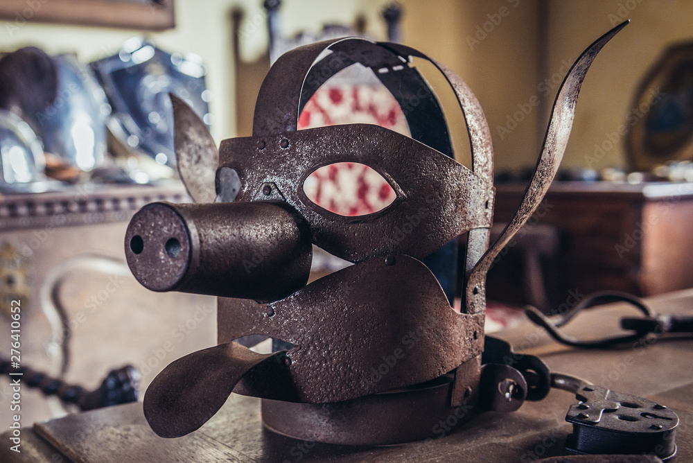 So called infamy mask from a Middle Ages time in Poland Stock Photo | Adobe  Stock