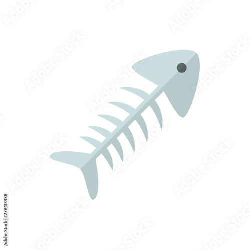 fish skeleton flat vector icon