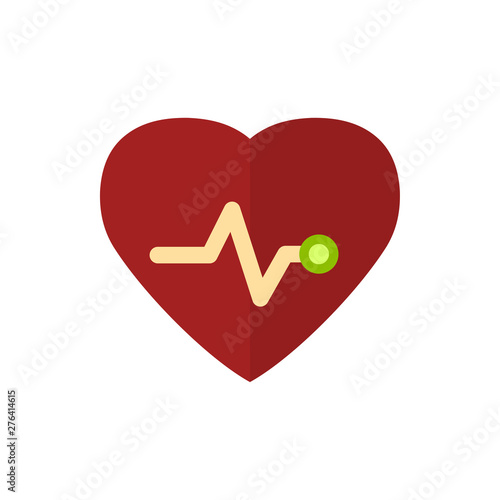 heart chart flat vector icon
