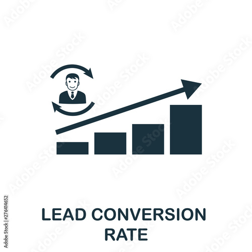 Lead Conversion Rate vector icon symbol. Creative sign from crm icons collection. Filled flat Lead Conversion Rate icon for computer and mobile