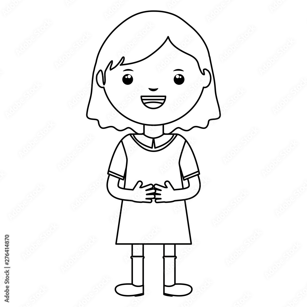 cute little student girl character cute little student girl character