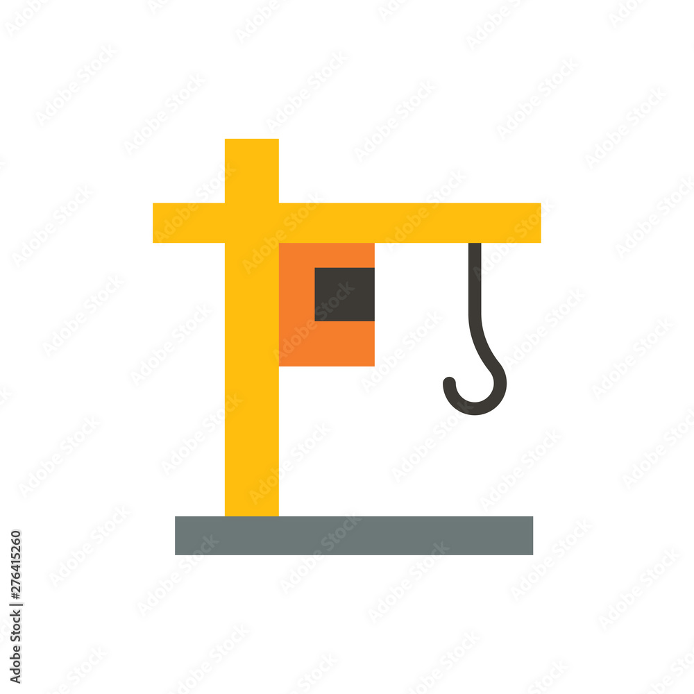 Fototapeta premium hoisting crane flat vector icon