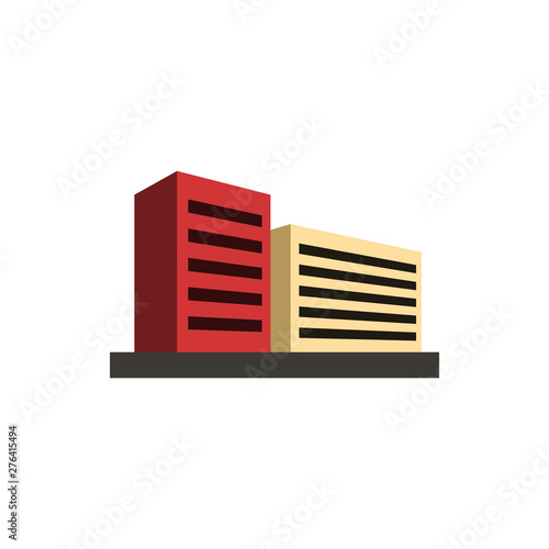 multistory building flat vector icon