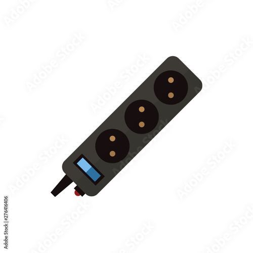 extension cable flat vector icon