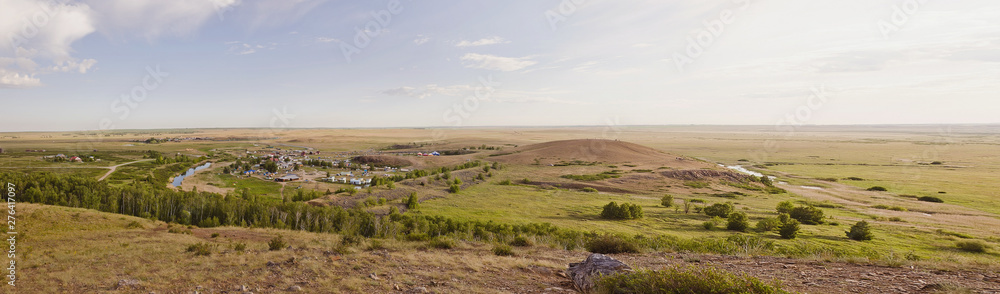 landscape with wheat field and blue sky landscape with wheat field and blue sky