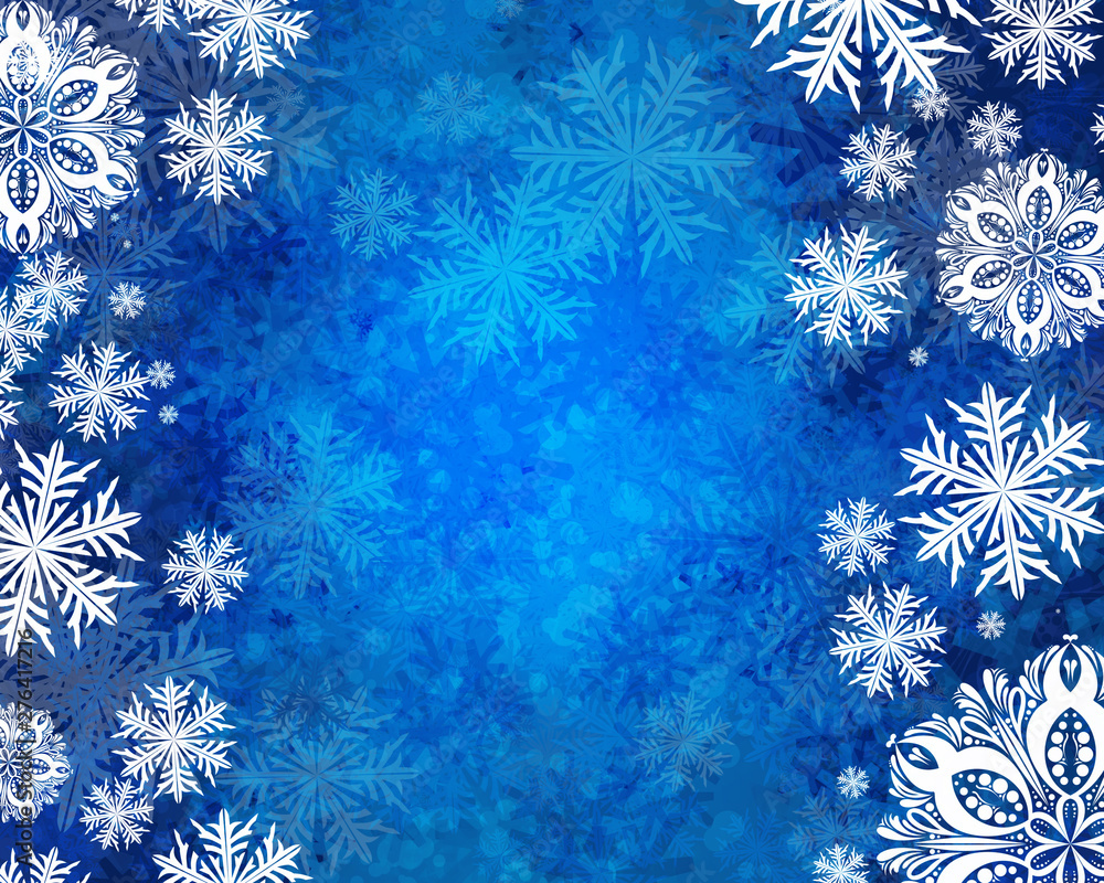 Beautiful background with winter decorative snowflakes Beautiful background with winter decorative snowflakes