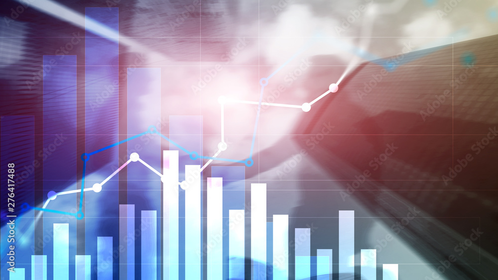 Financial growth graph. Sales increase, marketing strategy concept.