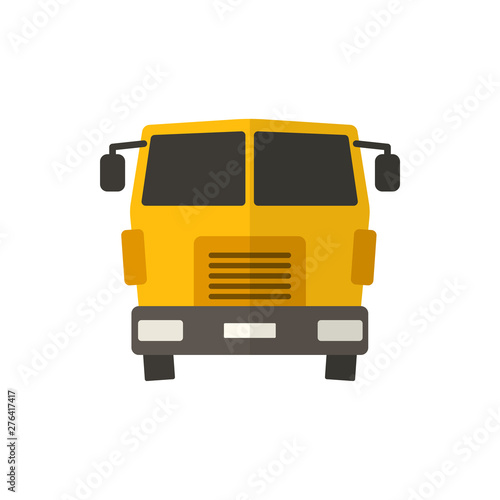 truck cab front view flat vector icon